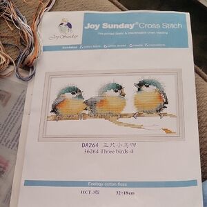 Sunday Cross Stitch Kit - Three Birds Design